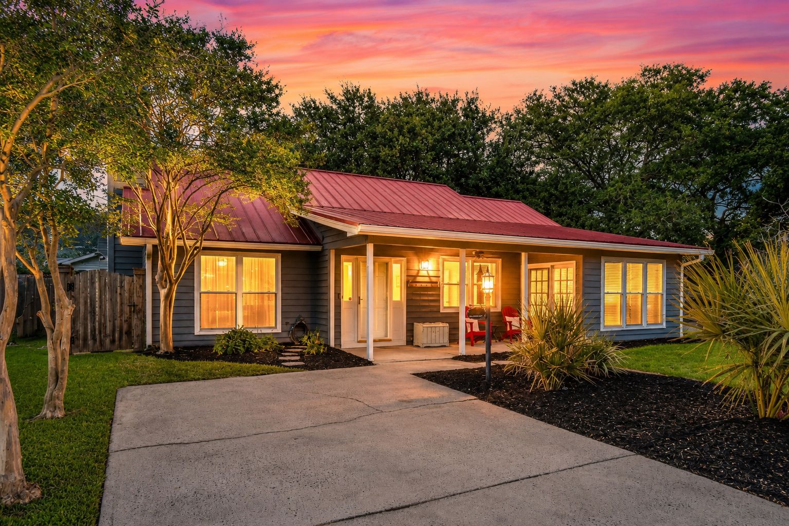 Front Elevation at Twilight