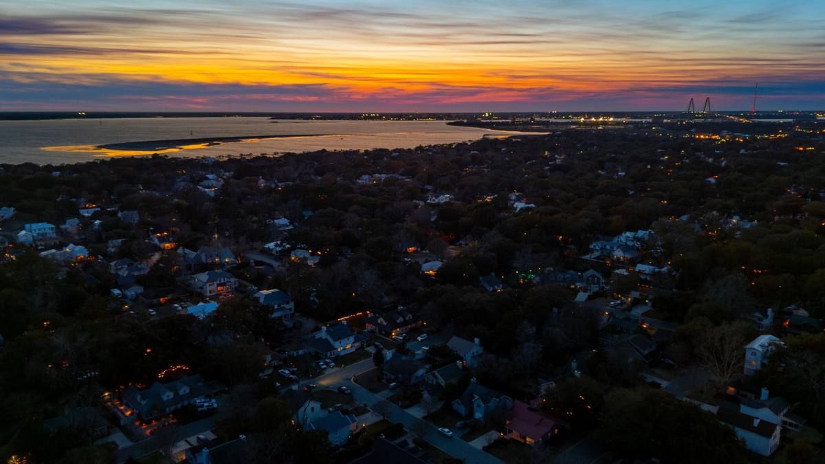 Old Village Harbor at sunset